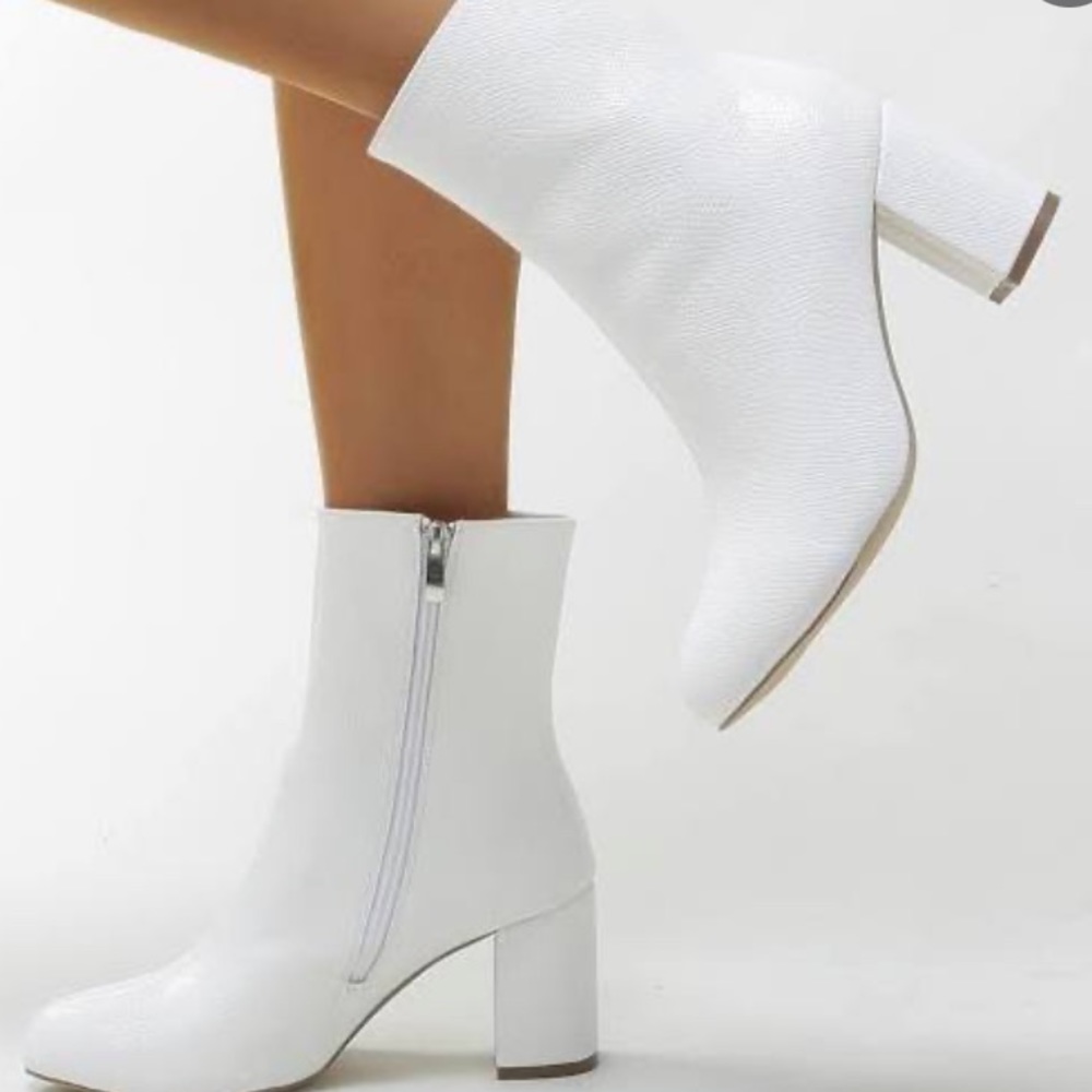 White go go boots size 8